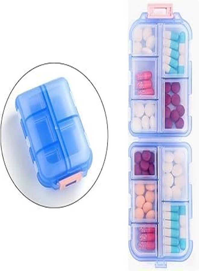 Lumevo Double Layer Pill Organizer - 10-Compartment Weekly Pill Case, Travel Tablet Holder, Medicine Dispenser, BPA-Free, Multicolored (Pack of 1) - Image 3